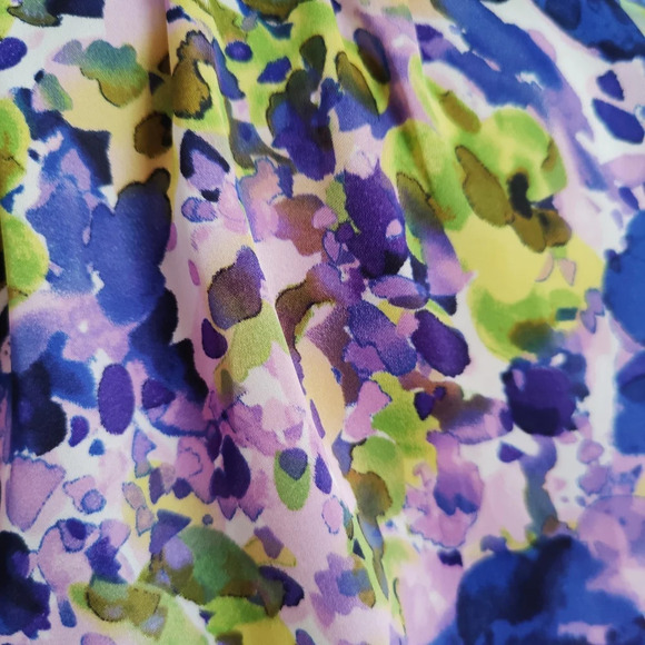 Floral Blouse by Apt 9 / Rich Purple, Pink & Green Flowers / Petite Large - Picture 6 of 7